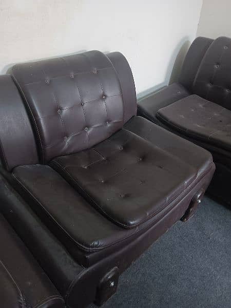 brown color five sitter sofa set for urgent sale 2