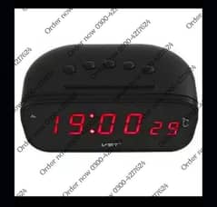 Car clock large size red leds with sparrow sounds on ignition with te