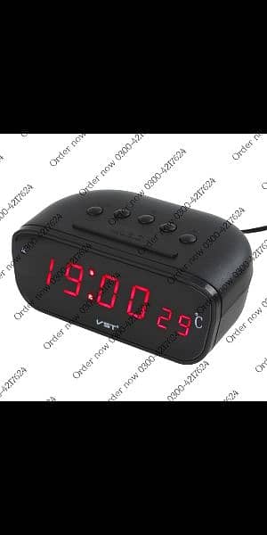 Car clock large size red leds with sparrow sounds on ignition with te 4