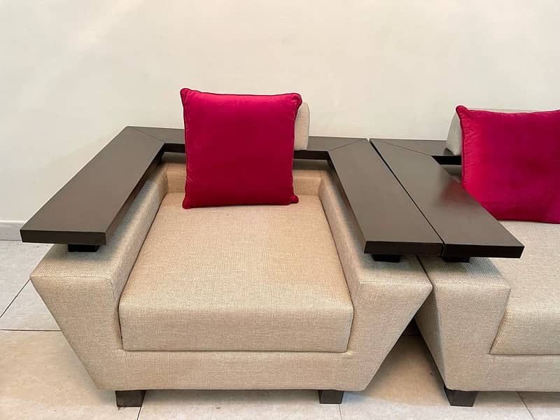 8 seater italian oak wood designer sofa with centre table 03008473295 4