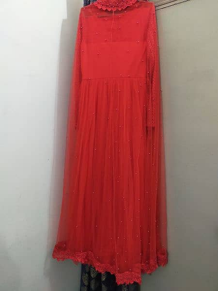Maxi in red Colour With Net Upper Coat 3