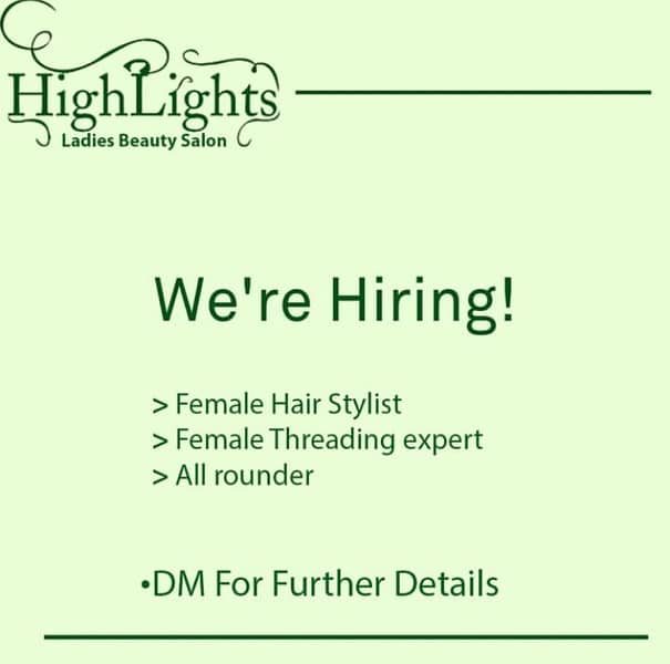Female Staff Required for Ladies Beauty Salon 0