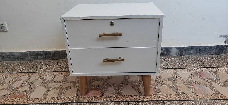 beautiful white side table with deco paint 1