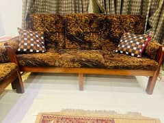 six seater sofa set in pure sheesham wood 0