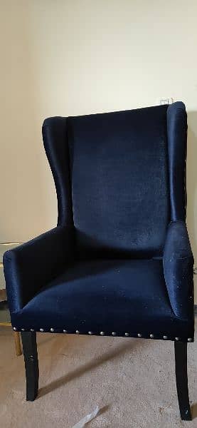 beautiful blue chair sofa bilkul a one condition Hy 1