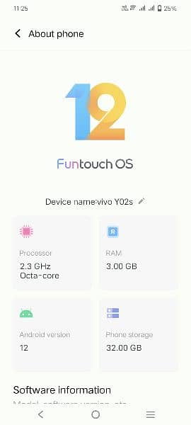 VIVO Y02S , 3month use only 9
