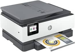 Hp officejet 8025 wifi printer colour black scan coppier 0