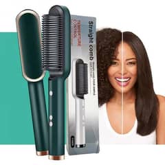 New Electric Hair Straightener Brush Heated Comb Straight Curly stylis