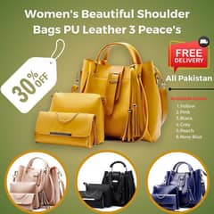 Women's Beautiful Shoulder Bags PU Leather 3 Peace's 0