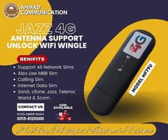 Jazz 4G Wifi Wingle All Sim Support Device Available.