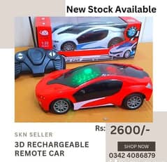 New Stock (3D Famous Remote Control Car With 3D Lights - Rechargeable 0