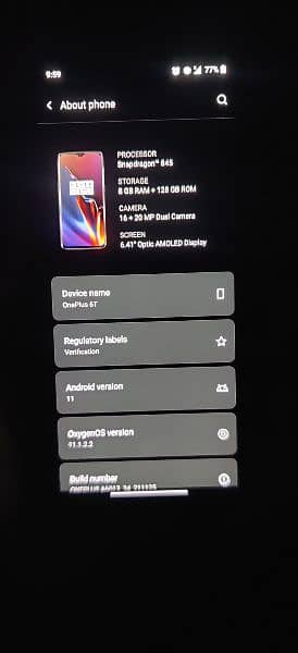 OnePlus 6T 8/128 for sale 1