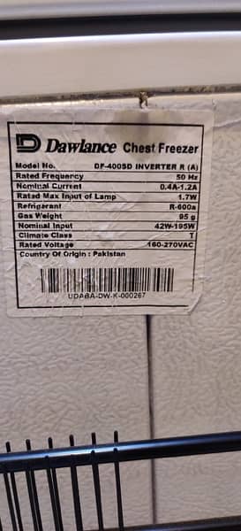 Dawlance chest freezer DF400SD 6