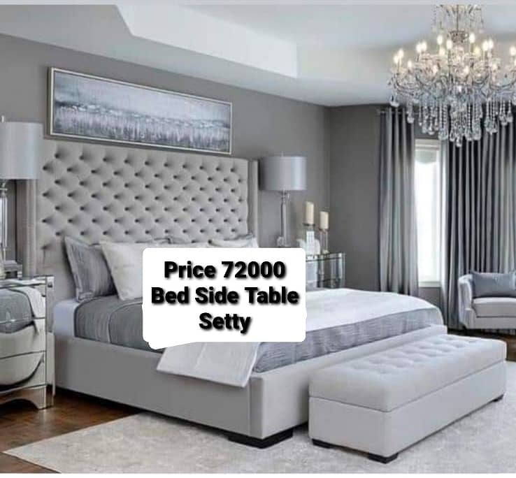 Bed, Side table, Setty, King size bed, double bed, wooden bed 0