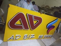 3D Letters Board Sign Acrylic Steel All over Pakistan wholesale Rate 12