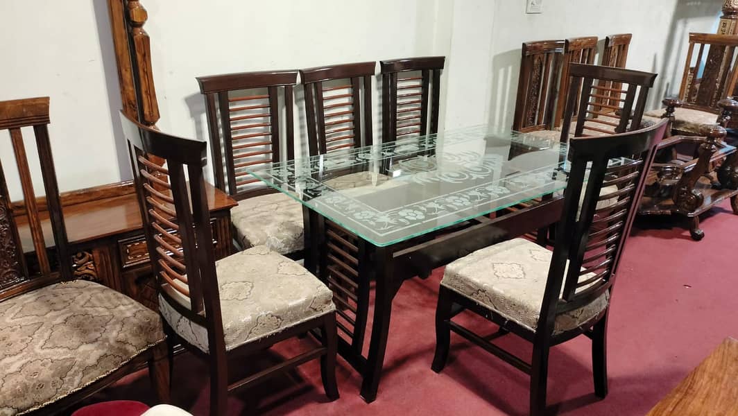 dining table set/wooden chairs/6 seater dining set/glass top dining 0