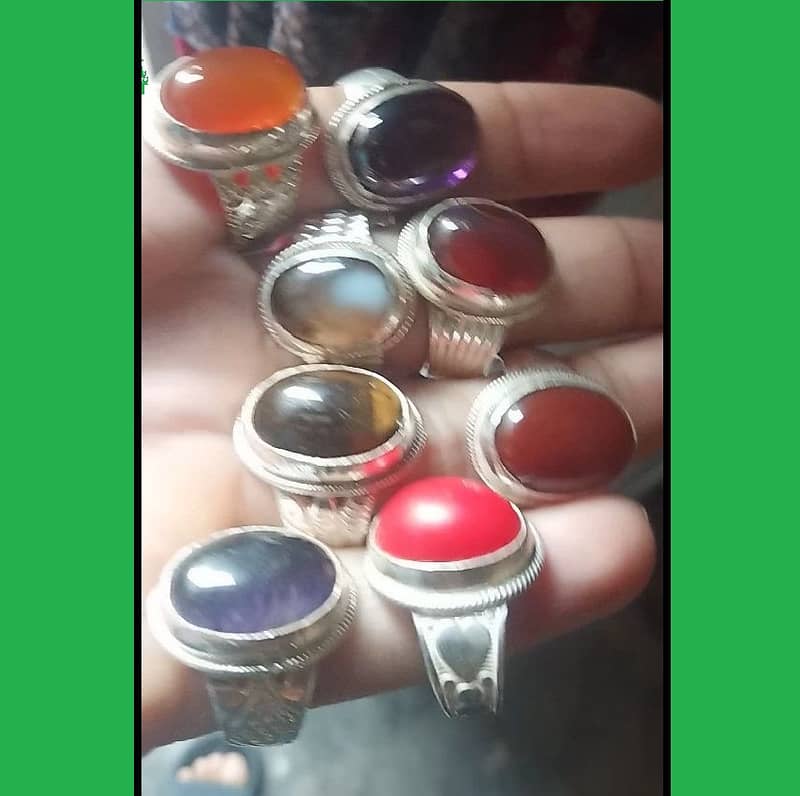 Premium Quality Original Stone Rings With 100% Pure Silver 0
