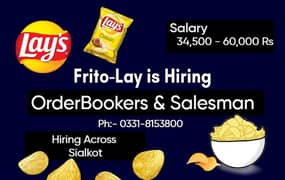 OrderBooker & Salesman Required for Multinational Lays Chips Company. .