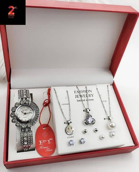 *2nd Step*
FT GIRLS GIFT SET
STONE JEWELRY WATCH 
GOOD LOOKING DILE 2