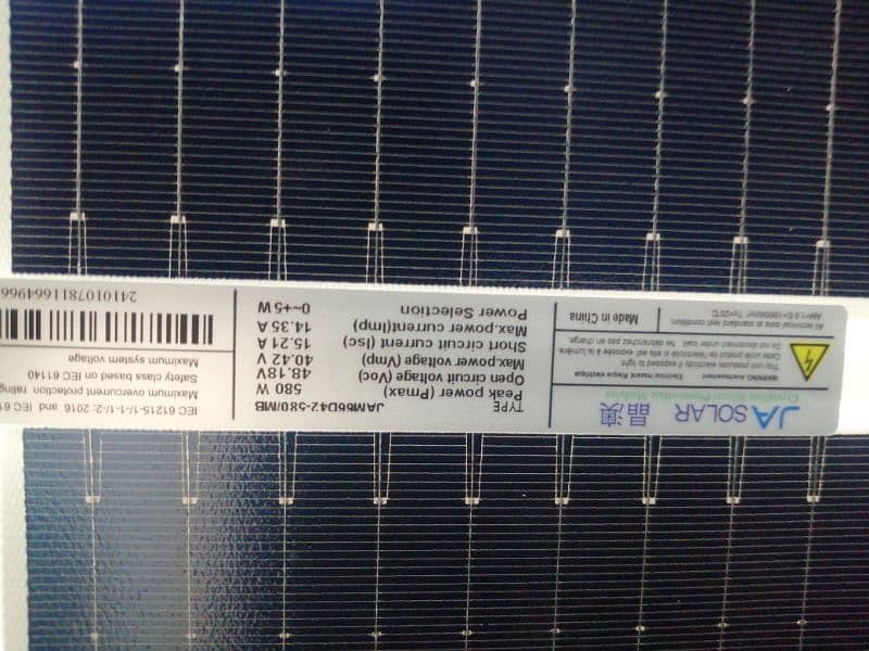 Solar panels JA N TYPE BIFICIAL 580/W 2