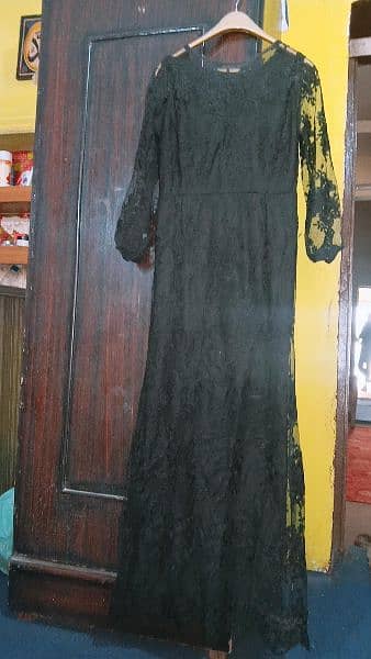 Full Black stylish net long maxi 9