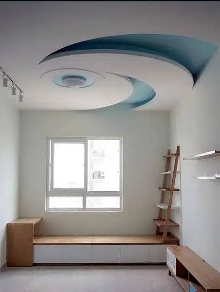 false ceiling paint work pvc panelling epoxy vinyle flooring 9