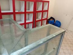 one glass counter and two rack available
