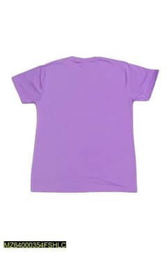 1 Pc Printed Cotton Printed T-Shirt-Purple 0