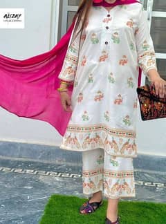 2pc women's stitched printed suit