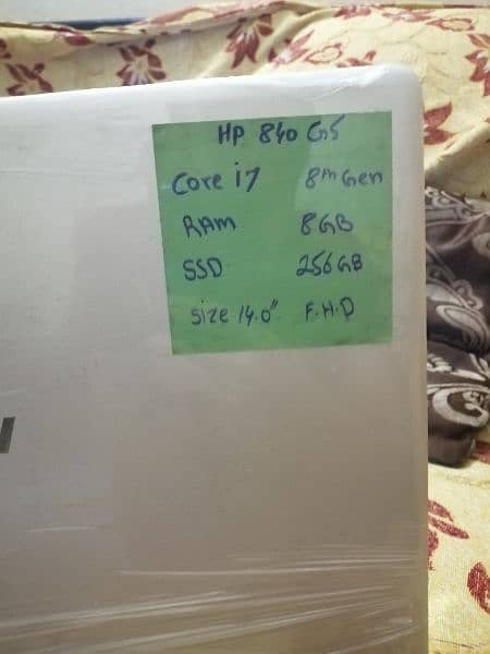 HP 840 g5 core i7 8th generation 8gb ram 256 Ssd size 14.0 F. H. D 10