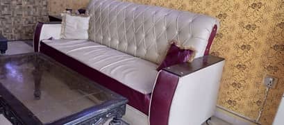 5 Seater leather Clean sofa Urgent for sale