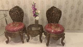 2 Chiniot style chairs + table 0