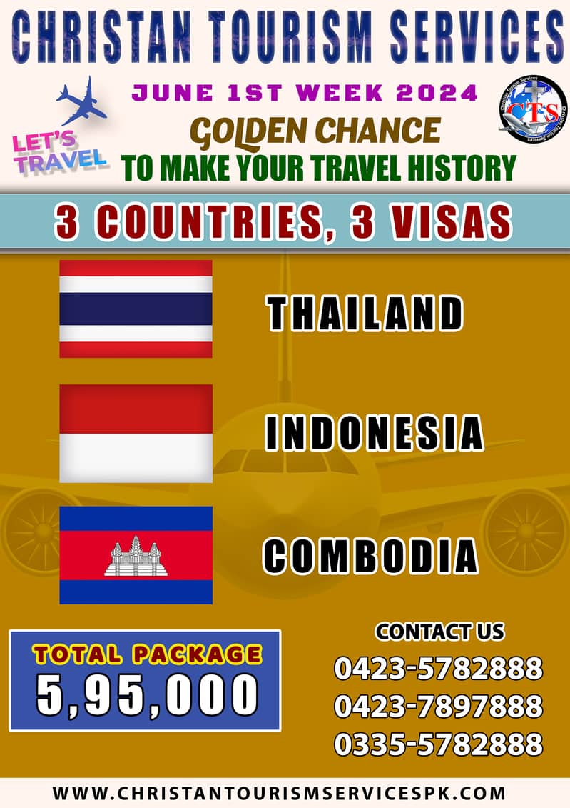 Tour and visit visa, Thailand, Indonesia, Comodia, Turkey 1