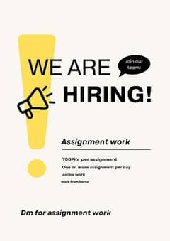 Assignment writing work Part Time/Full Time Daily payment
