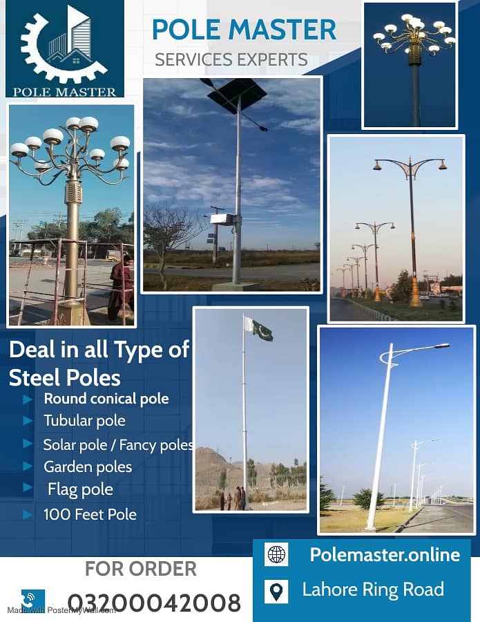 Pole/  Lighting Poles Solar poles structural towers overhead line 0