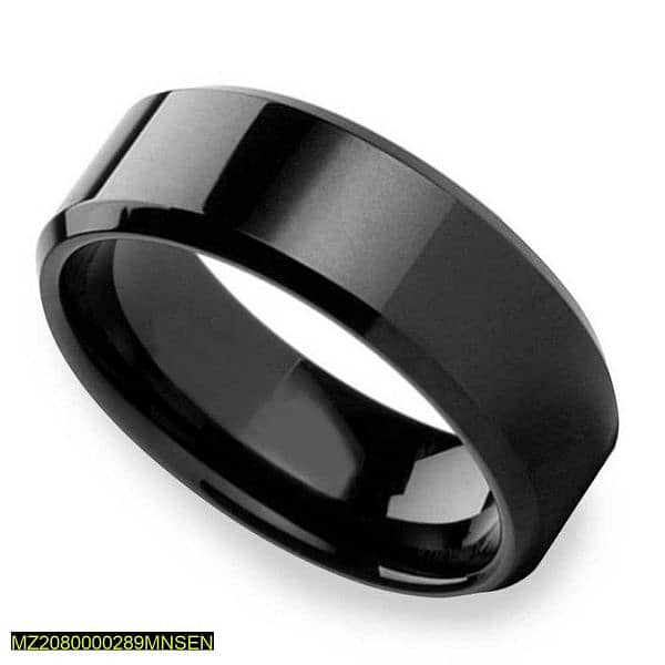 Boy's Titanium pure black heavy weight ring 0