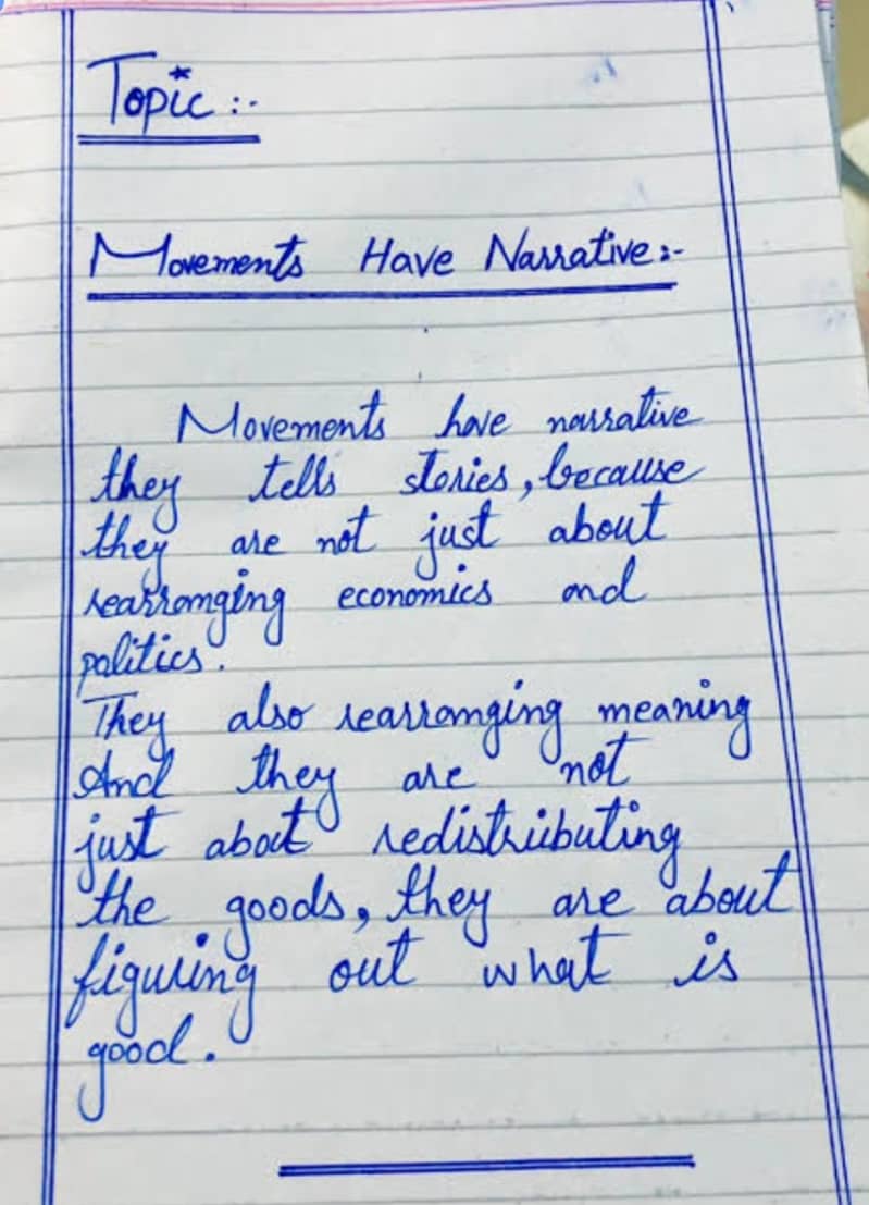 Handwriting assignment work 7