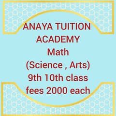 Math 9th 10th science arts group tuition