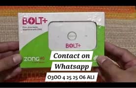 Zong 4g device bolt plus jazz wingle Contact on Whatsapp O3OO42525O6