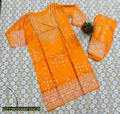 Chunri style printed linene stitched suit