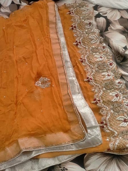 Red and golden colours bridal lahnga for sale 4
