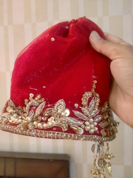 Red and golden colours bridal lahnga for sale 6