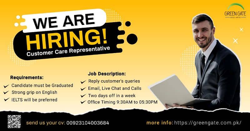 We are Hiring Customer care representatives, [urgently Required) 1