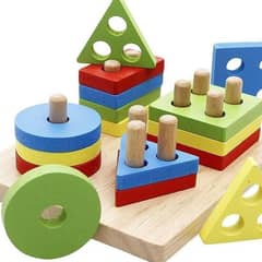 Wooden Puzzle Toddler Toys Shapes Sorter 0