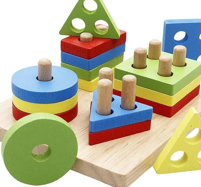 Wooden Puzzle Toddler Toys Shapes Sorter 1