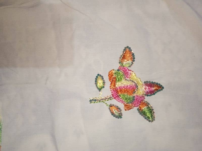 Linen shawl/dopatta with Handwork, Nice design 3
