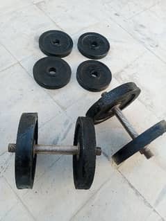 dumbbells 5kg pair with 3kg extra plates