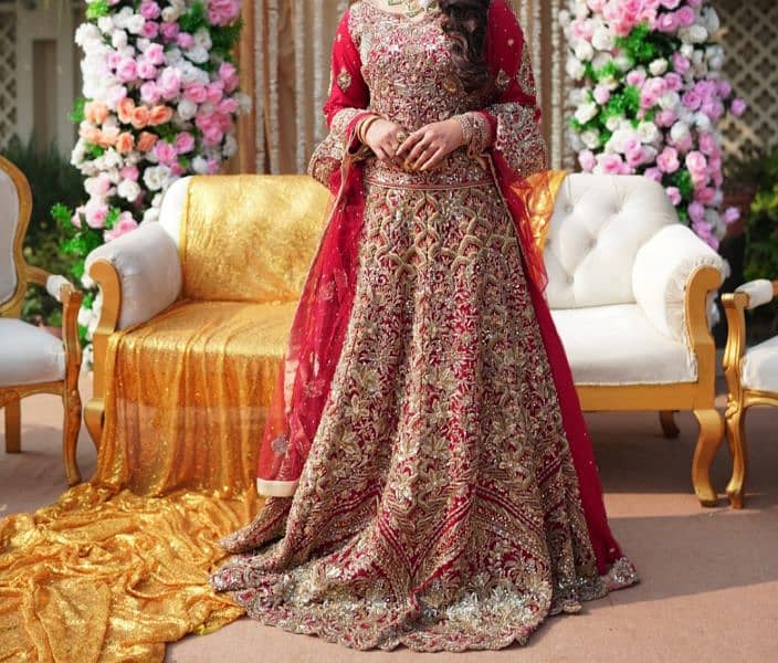 Red and Dull Gold Baraat Wedding Dress-used only once 0