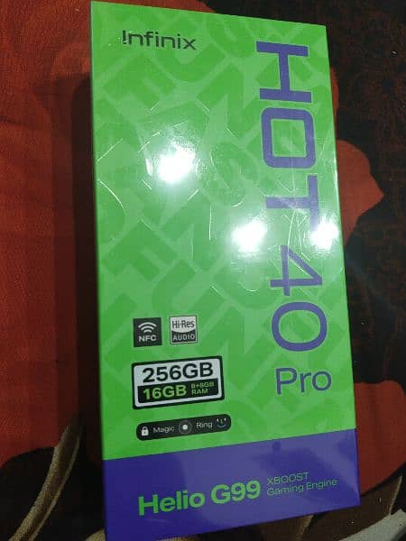 infinix hot 40 pro 16gb ram 256gb pta approved Box seal packed 0