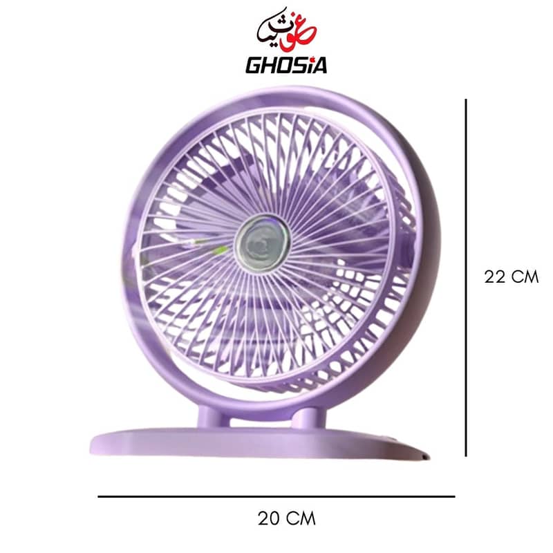 Electric Portable Mini Desk Fan 180° Rotating USB Rechargeable 3 Speed 8